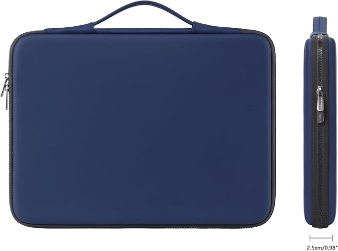 DOMISO 14 inch Laptop Sleeve with Handle Shockproof Computer Bag Waterproof EVA Protective Carrying Case for 14" ThinkPad E480/Yoga 920/13.5" Microsoft Surface Book/HP Pavilion 14 Stream 14,Dark Blue