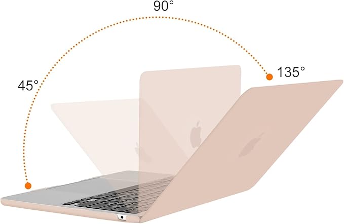 MOSISO Compatible with MacBook Air 13 inch Case 2025 2024 2023 2022 M4 A3240 M3 A3113 M2 A2681, Plastic Hard Shell&Keyboard Cover&Screen Film&Type C for MacBook Air 13.6 inch Case, Camel