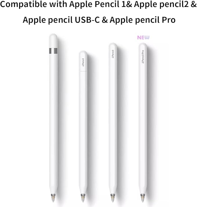 Replacement Tips for Apple Pencil, Upgraded Mix iPencil Tip for iPad Pro/USB-C / 1st Gen / 2nd Generation, Needle Pencil Tips with Case - Clear 4 Pack