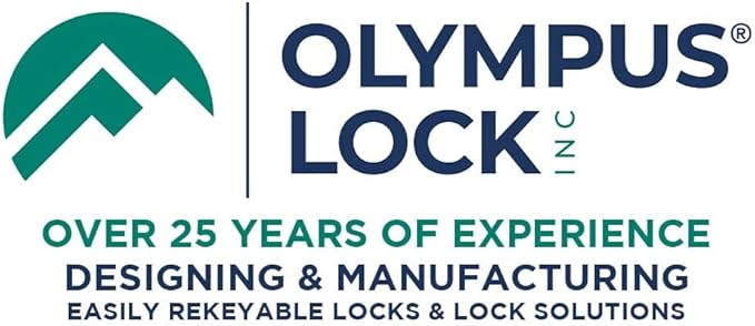 Olympus Lock DCN4 Rekeyable Cam Lock | 1-3/4" Cylinder KD Key Lock, Keyed Different | US26D Chrome Cabinet Lock | Grade 1 | Reversible for Doors & Drawers