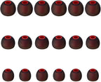 Earbud Tips Soft Silicone Earbuds Replacement Tips Fit for in-Ear Headphones(Inner Hole from 3.8mm - 4.2mm Earphones) 9 Pairs S/M/L,Black/Red
