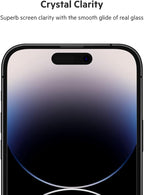 Belkin TemperedGlass iPhone 14 Pro Screen Protector - iPhone 14 Pro Accessories - Easy Application With Installation Guide Tray - Tempered Glass Antimicrobial Screen Protector - 9H Hardness Tested