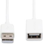 StarTech.com 2m White USB 2.0 Extension Cable Cord - A to A - USB Male to Female Cable - 1x USB A (M), 1x USB A (F) - White, 2 meter (USBEXTPAA2MW)