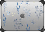 CASETiFY Bounce MacBook Pro 16-inch (M3/M4) Case [Enhanced Protective Corner Design/Ventilation Cutouts/Anti-Slip Grip] - Small Blue Flowers - Clear Black