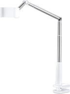 JSAUX Phone Holder for Desk and Bed Compatible with iPhone 16 15 14 13 12 Overhead Phone Mount Gooseneck Phone Stand Flexible 360 Lazy Long Arm Clamp Clip for Table Bedside [1-Pack, White]