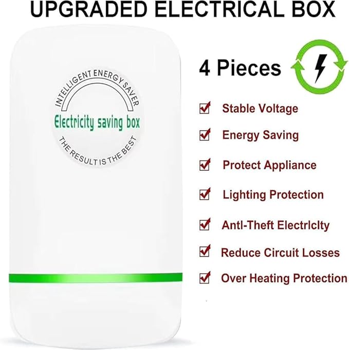 Elon-musk's Electricity Saving Box Stop Watt Stopwatt Energy Saving Device Save Energy Saving Device Energy Saving Power Strip for Home Office US Plug 90v-250v 30kw Rated Green (3PCS White)