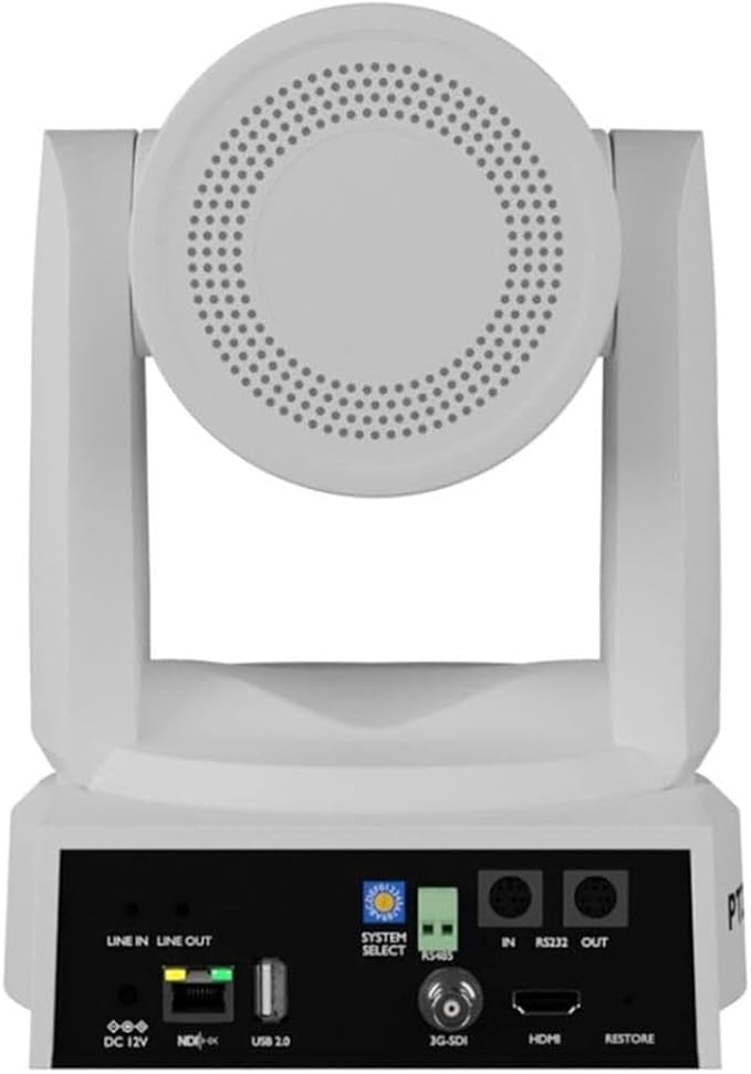 PTZOptics Move 4K 30x Auto-Tracking PTZ Camera with Built-in Tally Light, 3D Noise Reduction, and Advanced White Balance Modes (White)