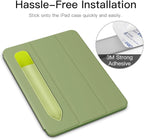 MoKo Pencil Holder Sticker Fit Apple Pencil Pro, Apple Pencil (USB-C), Apple Pencil 1st/2nd Generation, Elastic Pencil Pocket Pouch Adhesive Sleeve Attached to iPad Case for Stylus Pens, Tender Green