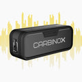 CARBINOX Portable Bluetooth Speaker with IPX7 Waterproof, Type-C Fast Charging, 3D Surround Sound, 18m Range, Black