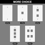 FGB 3-Port Keystone Wall Plate, with Low Voltage Mounting Bracket, with Single Gang Decorator Wall for RJ45, HDMI, and Coax Keystone Inserts, White, 10-Pack