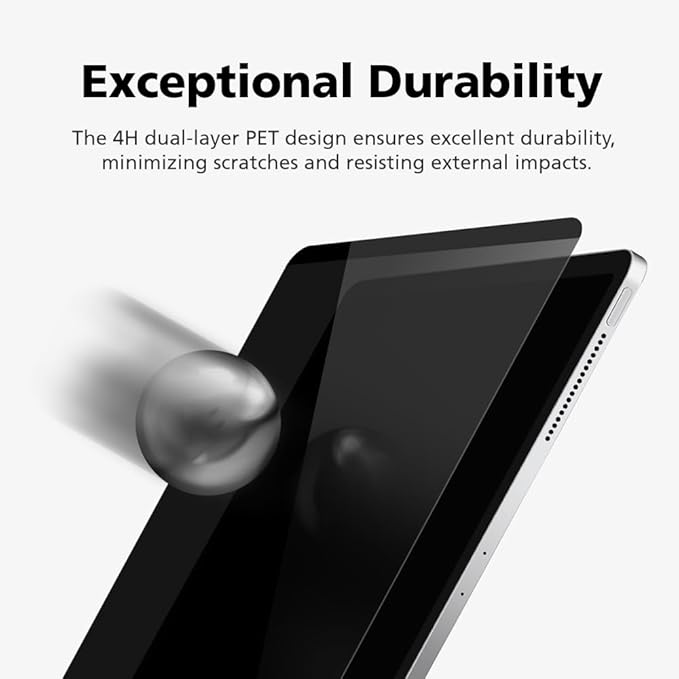 360° 4-Way Magnetic & Nano Adsorption Privacy Screen Protector for iPad Air 13 Inch M3 2025 & M2 2024 | Detachable, Anti-Spy, Anti-Fingerprint | Works in Both Landscape & Portrait Modes