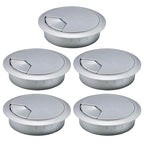 5 Pcs Desk Grommet 2-3/8" / 60 mm, Desk Cord Hole Cover, Cable Grommet ABS Plastic, Desk Hole Grommet for Home & Office Pc, Detachable Adjustable Cable Cord Organizer-Silvery