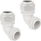 LeMotech M40 Cable Gland, 90 Degree Adjustable 26-33mm Cable Range Strain Relief, Cord Connectors Nylon Joints with Gaskets, 2 Pcs, Grey