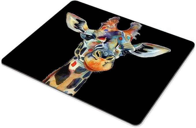 Square Mouse Pad Colorful Artistic Giraffe-1,Gaming Mouse Pads for Desk,Soft Computer Waterproof Non-Slip Mouse Mat