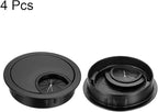 uxcell Cable Hole Cover, 2.1Inch/53.5mm Zinc Alloy Desk Wire Cord Cable Grommets Hole Cover for Office PC Desk Cable Cord Organizer, 4 Pcs Black