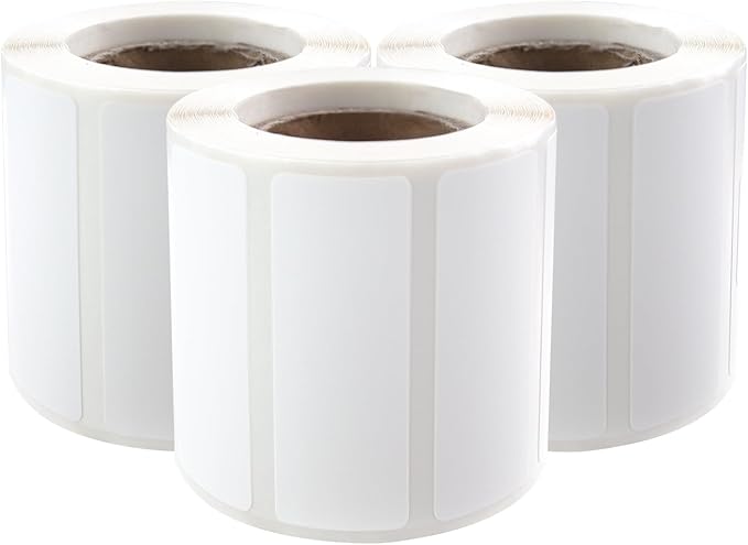 PUQU 20x10mm Direct Thermal Sticker Labels, Self-Adhesive All-Purpose Label Maker Tape, Compatible with AQ Series Label Printer, Refills Standard Laminated Office Labeling, 3 Rolls, 1800 Labels