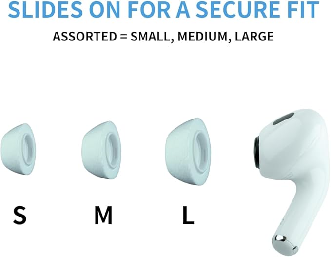 Comply TrueGrip MAX | Premium Memory Foam Replacement Earbud Tips for Apple AirPods Pro 1 & 2 | Long Lasting Comfort, Extreme Durability, Secure Fit, Superior Noise Isolation| White (Large) (1 Pair)
