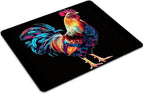 Square Mouse Pad Colorful Rooster-1,Gaming Mouse Pads for Desk,Soft Computer Waterproof Non-Slip Mouse Mat