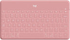 Logitech Keys-to-Go Super-Slim and Super-Light Bluetooth Keyboard for iPhone, iPad, Mac and Apple TV, Including iPad Air 5th Gen (2022) - Blush Pink