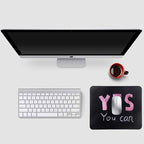 Mouse Pad, Gaming Mouse Pad, Non-Slip Rubber Base Mouse Mat with Designs for Laptop, Computer & Office, 9.5 x 7.9 x 0.12 inches (Yes You Can)