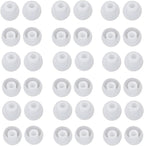 36 Pieces Large Earbud Tips Soft and Comfortable Ear Bud Replacement Pieces Silicone Fit Most in-Ear Headphones，Inner Hole 3.8mm -5.5mm，Large Clear White Replacement Earbuds Silicone Tips