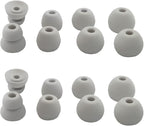 Silicone Earbuds Tips for Powerbeats Pro, Powerbeats 4 & 2 & 3 Beats Flex Replacement Eartips 8 Pairs L/M/S Double Flange Rubber Powerbeats Ear Tips Gray White