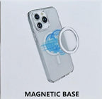imluckies Magnetic Base Compatible with PopSocket Phone Grips and MagSafe iPhone Series Case, Removable Kindle/Phone Holder Base, Thin & Light Portable Plate, Matte Clear