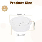 uxcell 8 Pcs 50mm (1.97 Inch) Desk Grommet, Plastic Cable Hole Cover, Wire Cord Cable Organizer for Home Office Computer Desk Cabinet, White