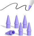 Replacement Pencil Tips for Apple Pencil Pro, Pen Tips for Apple Pencil 2nd Gen/1st Gen/USB-C, Wear-Resisting Pencil Nibs with Storage Box, Pen Nibs Set Compatible with Apple Pen (6 Pack, Purple)