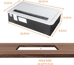 ZESHAN Conference Table Power hub Conference Table connectivity Box with 45 Degree Angle Convenient Plug-in Socket, Power Fully Enclosed Bottom Box Power Socket, USB, Type C, HDMI, RJ45, Silver