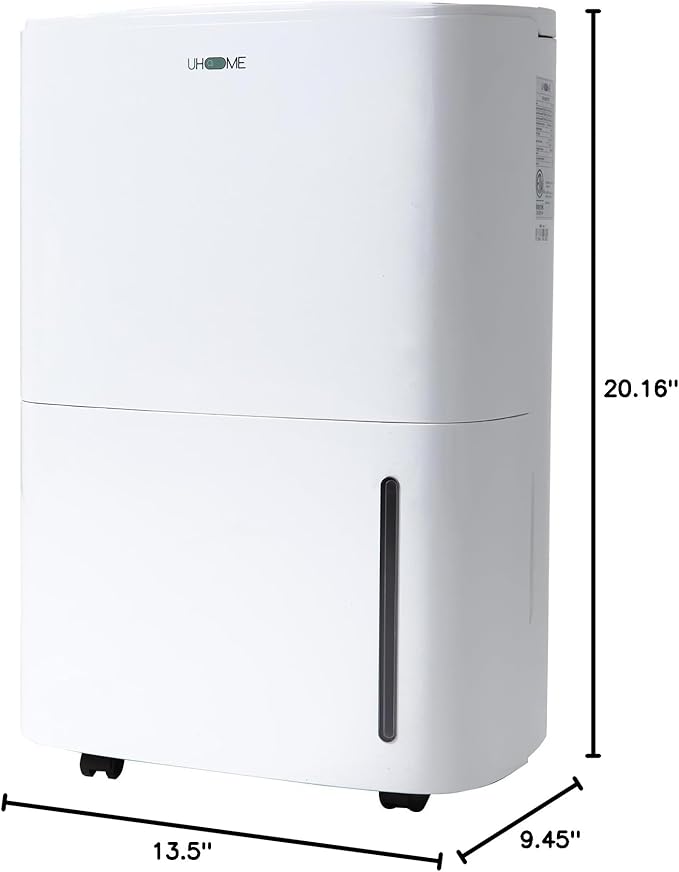 Uhome 120 Pints Dehumidifier with Drain Hose - 6000 Sq. Ft Quiet Dehumidifier for Home, Basements, Storages and Large Rooms with 1.32Gallon Water Tank