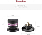 Tertullus 4 Pcs Aluminum Speaker Spike+Isolation Feet for Turntable Amplifier Subwoofer Black