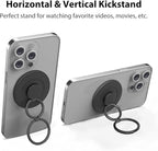 Magnetic Phone Grip Compatible with MagSafe,Magnetic Phone Ring Holder Finger Kickstand Wireless Charging Compatible,Adjustable Double Cell Phone Rings Gripper Stand for MagSafe iPhone - Black