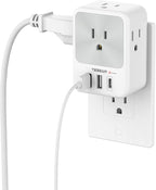 Surge Protector Wall Outlet Extender, TESSAN Multi Plug Outlet Splitter with 3 USB Charging Blocks(1 USB C), Multi Plug Wall Charger for Home, Office, School, College Dorm Essentials