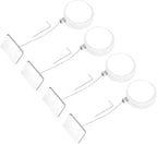 MECCANIXITY 3.3ft Retractable Cable Lock with Square Patch Remote Control Security Lock with Adjustable Cord Tether Anti Theft for Laptop, TV, 150 G, White, 4 Pack