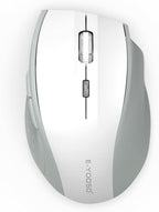 E-YOOSO Wireless Mouse for Laptop, Portable Optical Computer Mouse, 6 Buttons, Cordless 2.4GHz with USB Receiver, 5-Level 4800 DPI, 18 Months Battery Life, for PC, Chromebook, Windows, Mac(White Gray)