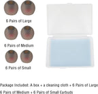 Replacement Earbud Tips Silicone Ear Tips for in- Ear Headphones Eartips Tips (Inner Hole from 3.8mm-5.5mm Earphones) Earbud Replacement Tips Earbuds Cap 18 Pairs S M L