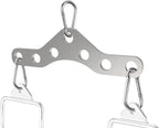 Double to Single Adaptor Plate for Cable Pulley Machines Durable Solid Stainless Steel with 3 Carabiners Suitable for Dual Cable Machines LAT Pulldown, Shoulder & Biceps Exercises