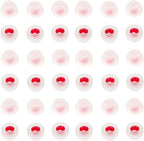36 Pieces Medium Earbud Tips Soft and Comfortable Ear Bud Replacement Pieces Silicone Fit Most in-Ear Headphones，Inner Hole 3.8mm -5.5mm，Medium White and Red Replacement Eartips