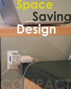 USB Wall Plug, Allocacoc PowerCube |Original|, 4 Outlets and 2 USB Ports, Cell Phone Charger, Power Adapter, Surge Protection, Compact for Travel, Home and Office, Space Saving, ETL Certified