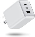 100W USB C Charger Block, 3-Port Compact Foldable Power Adapter USB Wall Charger for MacBook Pro/Air, Dell XPS, iPad Pro, iPhone Series, Galaxy S25/S24, and More