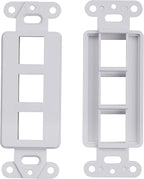 10 Pack Keystone Wall Plate 3 Port, White Decorator Insert Cover for Ethernet, HDMI, Coax, Cat6 Cat5, RJ45, Home & Office Installations