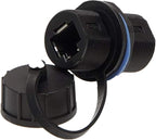 Panel Mounting Shielded RJ45 Waterproof Cat5/5e/6 8P8C Connector Ethernet LAN Cable Connector Double Head Coupler Adapter Female to Female with Waterproof/Dust Cap