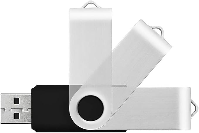Aiibe 32GB USB Flash Drives Thumb Drive 10 Pack Bulk 32 GB Flash Drive USB 2.0 Memory Sticks Swivel Jump Zip Drives (32GB, 10 Pack, Black)