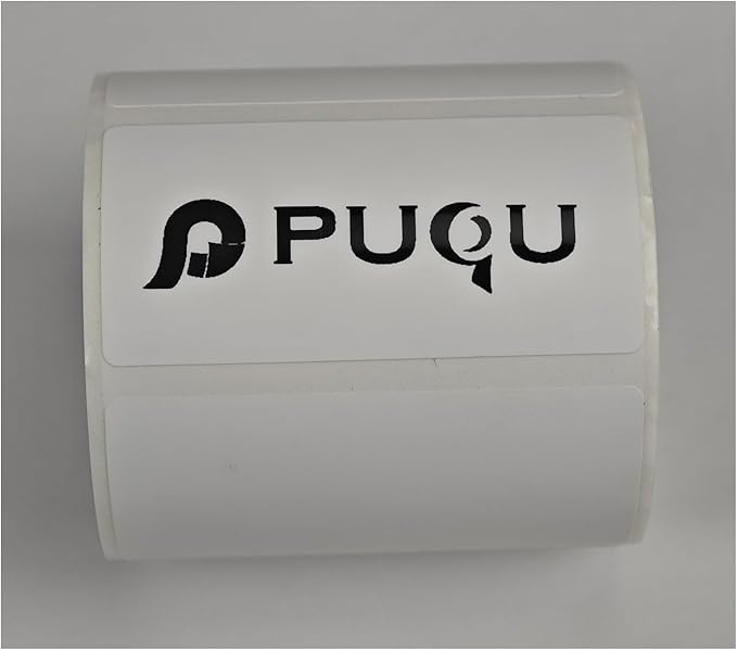 PUQU 30x15mm Direct Thermal Sticker Labels, Self-Adhesive All-Purpose Label Maker Tape, Compatible with AQ Series Label Printer, Refills Standard Laminated Office Labeling, 1 Roll of 400 Labels