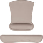 MOSISO Wrist Rest Support for Mouse Pad & Keyboard Set, Ergonomic Mousepad Non-Slip Base Home/Office Pain Relief & Easy Typing Cushion with Neoprene Cloth & Raised Memory Foam, Taupe Brown