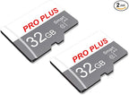 2 Pack TF Card 32GB with Adapter, High Speed Memory Card, UHS-I C10 A1 Memory TF Card for Tablet/Mobile Phone/Camera/Car Audio/Game Console (TF183 White Gray 32GB)
