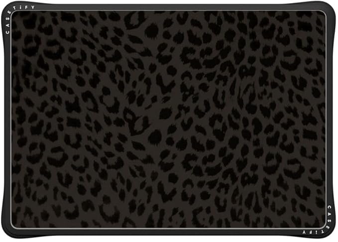 CASETiFY Impact MacBook Air 13" (M1/Intel) Case [Cushioned Impact Corners/Scratch-Resistant/Anti-Slip Grip] - Leon Leopard - Clear Black