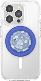 PopSockets Phone Grip for MagSafe with Kickstand, Magnetic Stand, Swappable Top, Secure Hold for iPhone MagSafe Cases, Phone & Tablet Grip - Blue Fields