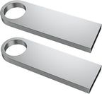 ABLAZE 8GB Flash Drive 2 Pack, Metal USB 2.0 Thumb Drives with Keychains USB Stick Pendrive (Sliver)